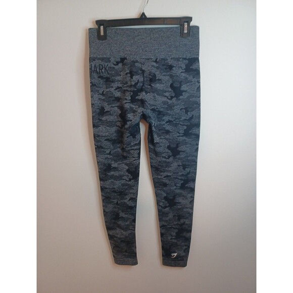 Gymshark Adapt Camo Seamless Leggings Small Black Asphalt Gray Activewear - Picture 5 of 8